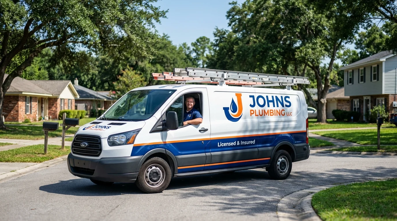 Johns Plumbing LLC service van in Alamogordo, NM