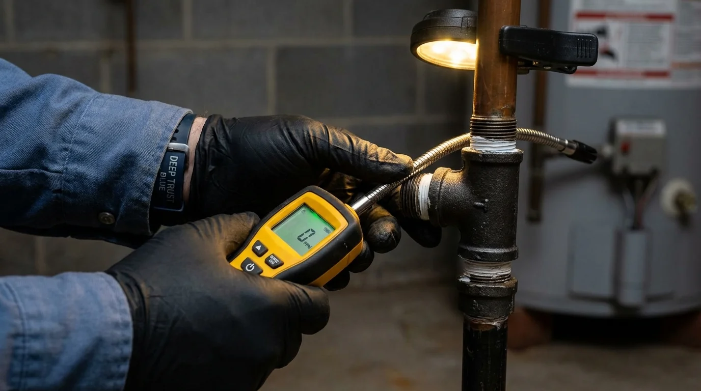 Gas leak detection with electronic sniffer by Johns Plumbing LLC in Alamogordo