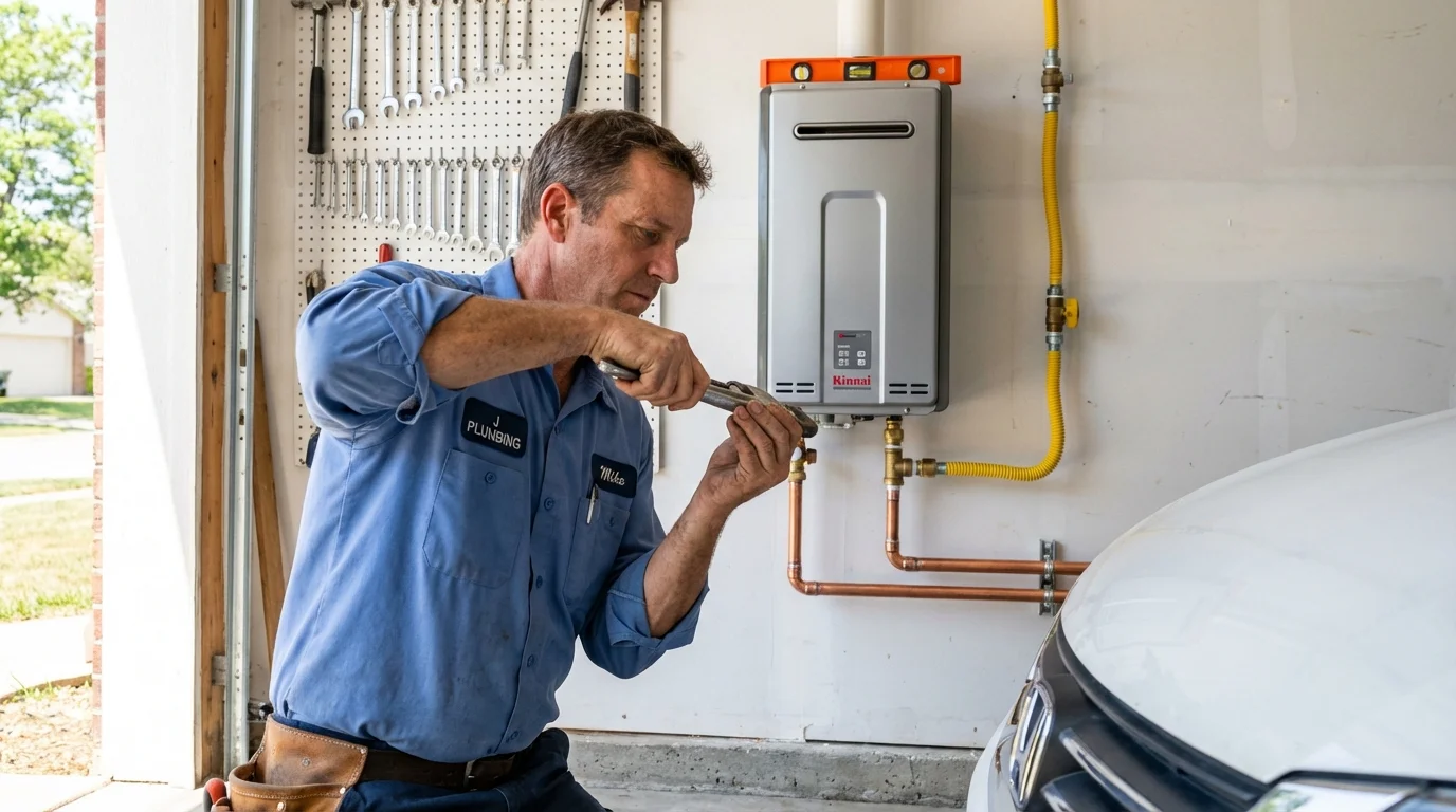 Tankless water heater installation by a Johns Plumbing LLC plumber in Alamogordo